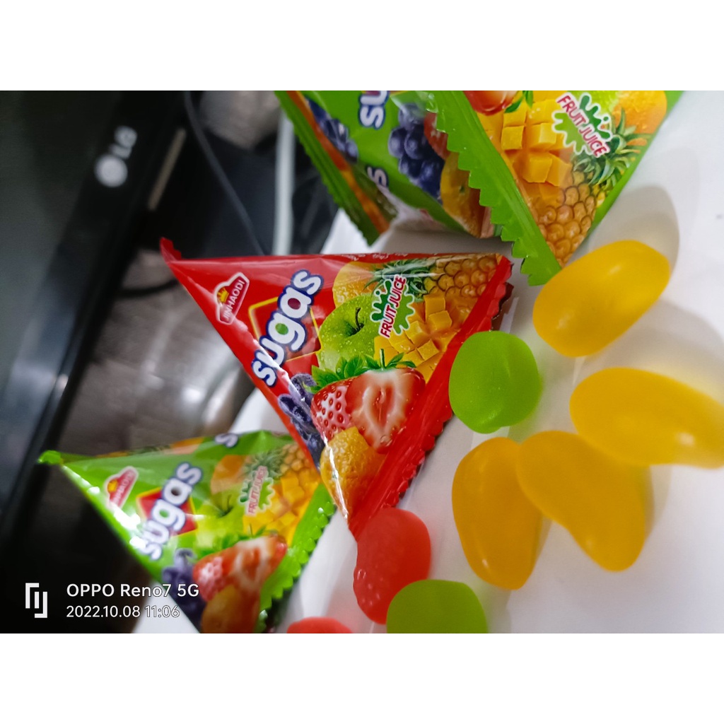 Combo 100g Kẹo dẻo hoa quả  hình tam giác siêu ngon