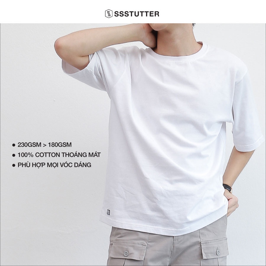 Áo thun Unisex Basic SSSTUTTER cổ tròn tay lỡ Cotton thoáng mát thấm hút mồ hôi Great Life Tee Premium | BigBuy360 - bigbuy360.vn