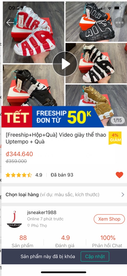 [Freeship+Box+Bill] Video giày air uptempo nam nữ+Quà ! ,, . NEW 2020