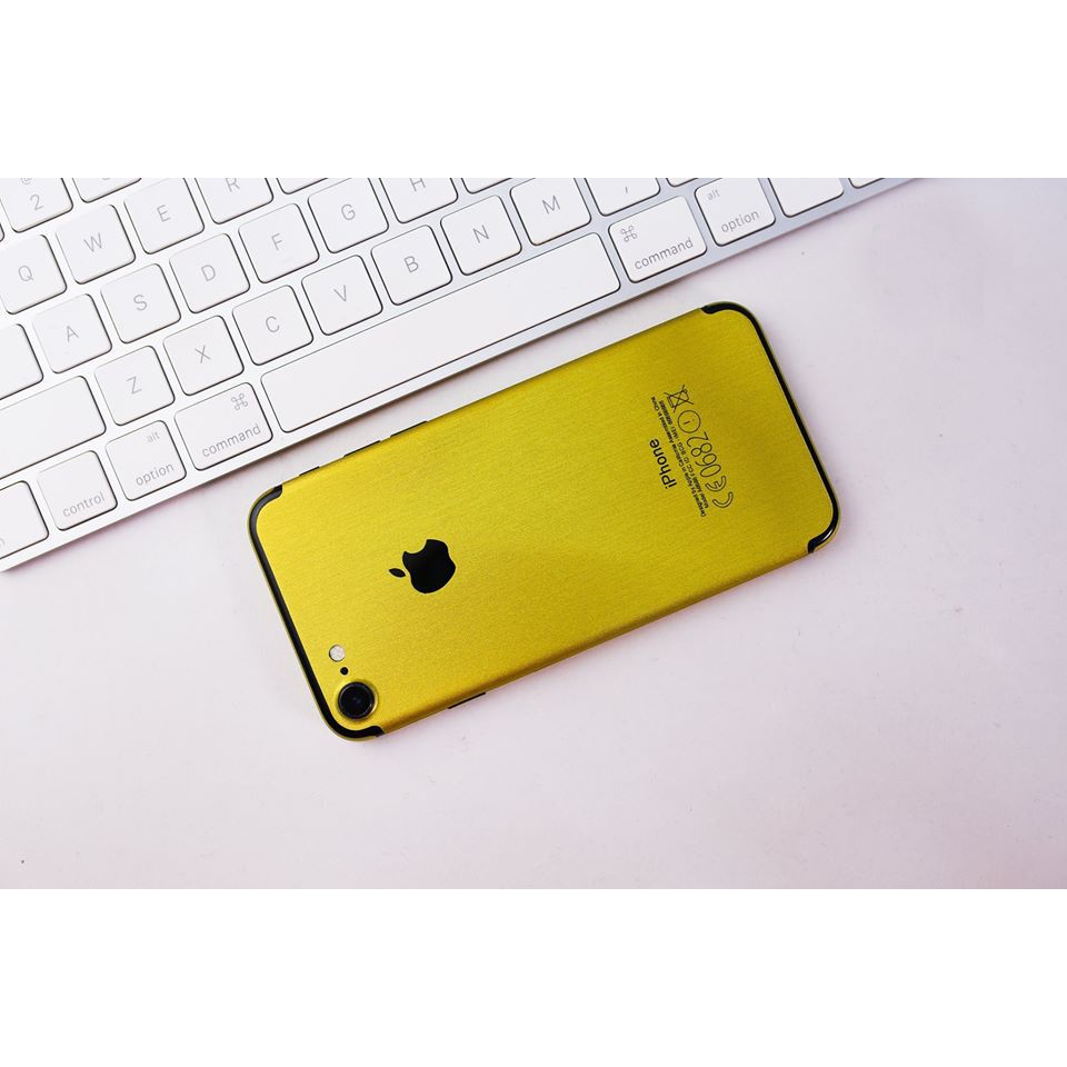 skin dán iphone màu vàng gold có chữ imei bộ trước, sau, viền