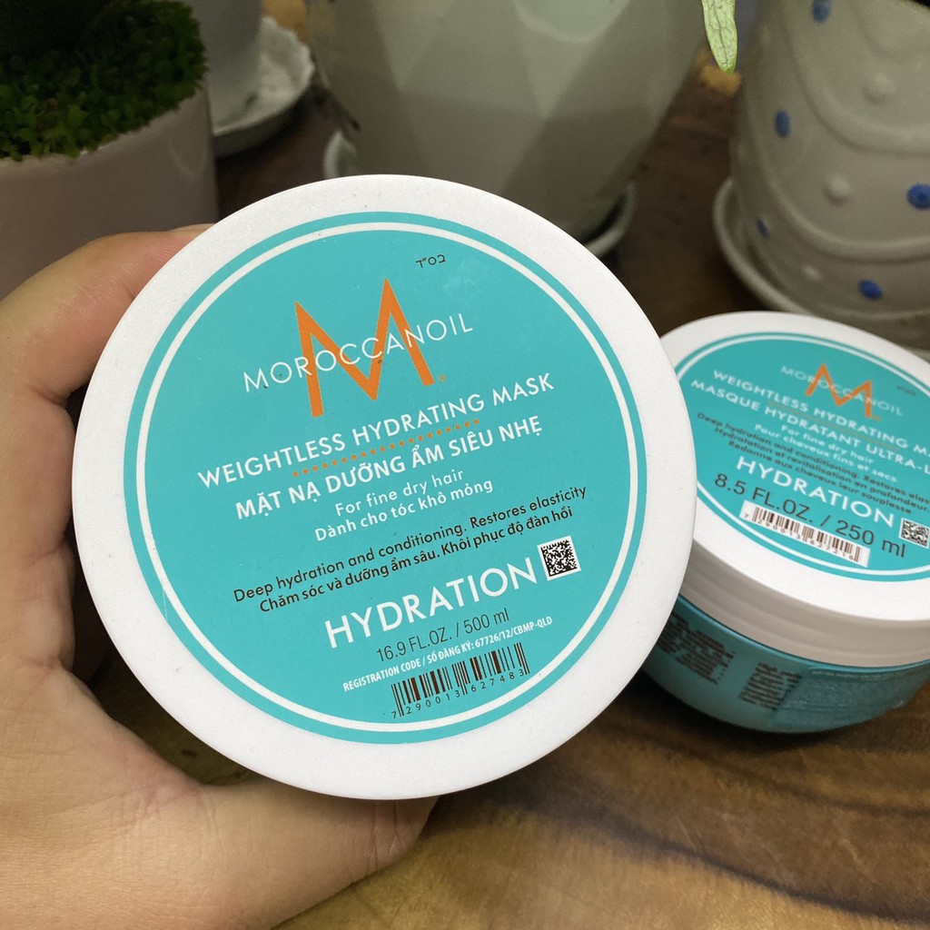 Best Seller Mặt nạ dưỡng ẩm siêu nhẹ Moroccanoil Weightless Hydrating Hydration 500ml ( vành trắng)