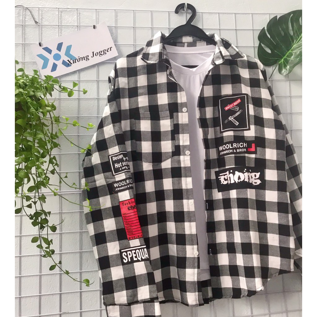 Áo sơ mi caro flannel form rộng SMMR