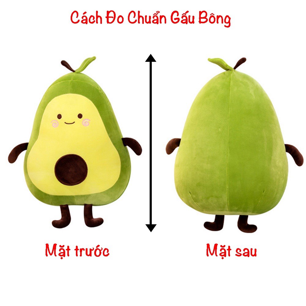 Gấu bông trái bơ tròn nhỏ siêu đáng yêu cute - Gấu ôm quả bơ dài cao cấp - Gấu chữ u kê cổ quả bơ siêu mềm mịn