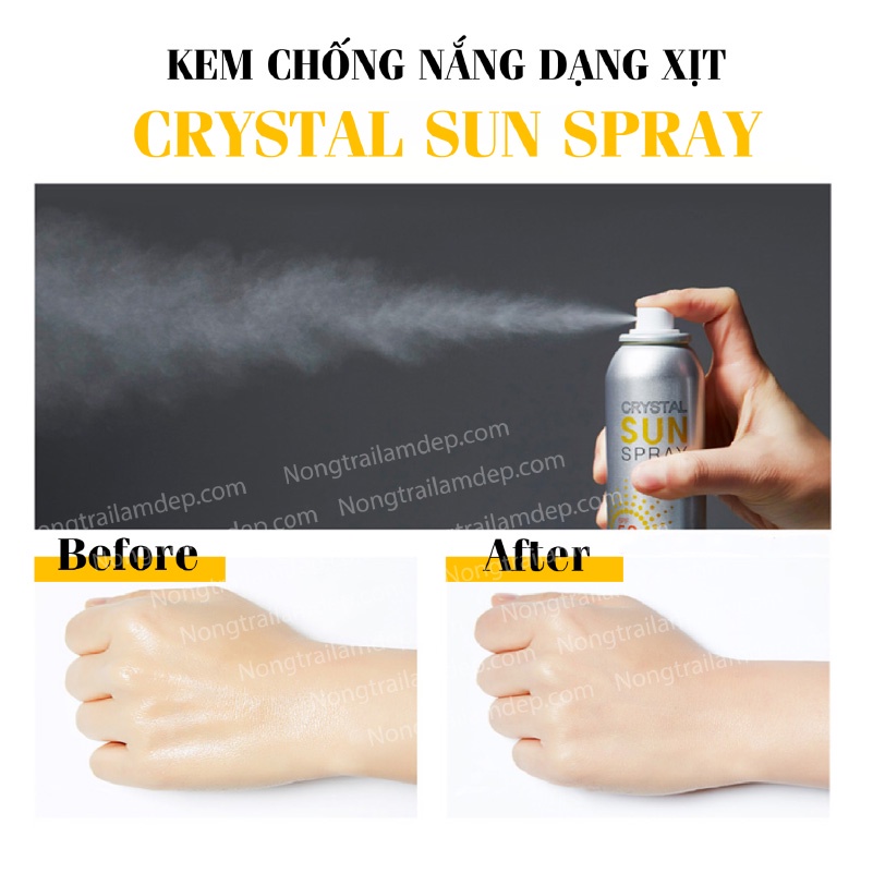 Xịt chống nắng Hàn Quốc [ RECIPE CRYSTAL SUN SPRAY SPF 50 + PA+++ ] 150ml