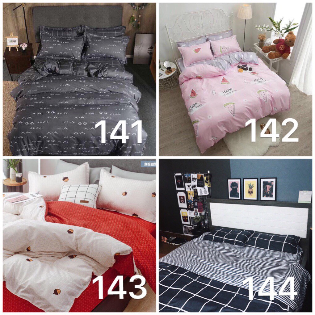 Bộ Chăn Ga Gối Cotton Poly Bo Decor Nhập Khẩu Ga Hàn Quốc Chát Chọn Mẫu