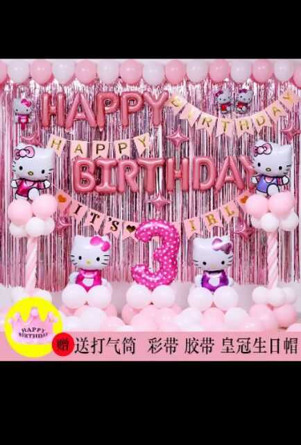 Mèo Hello kitty  Bóng mèo hello kitty xinh xắn size to trang trí sinh nhật cho bé