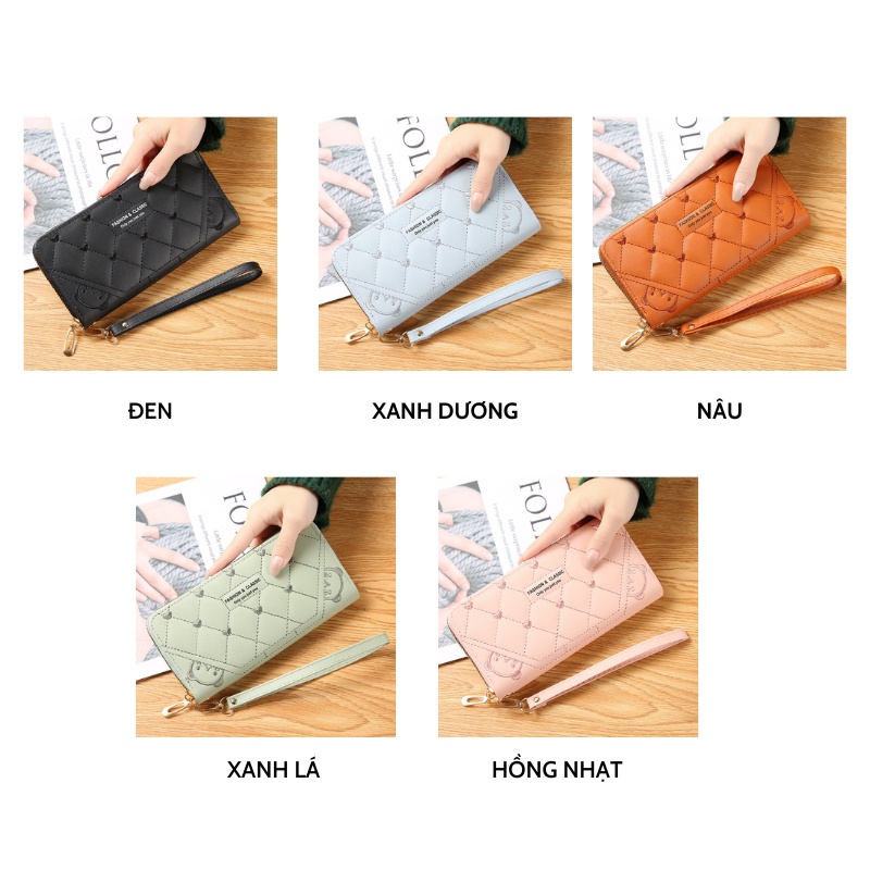 Ví dài nữ cầm tay nhiều ngăn cao cấp thời trang Hàn Quốc dễ thương đựng tiền khóa kéo sang chảnh giá rẻ LUKADO VDCT06