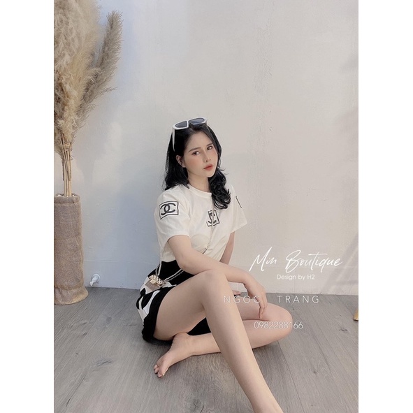 bộ cotton đùi hàng quảng châu logo chaleo