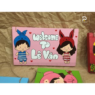 R23_bảng gỗ welcome to our room