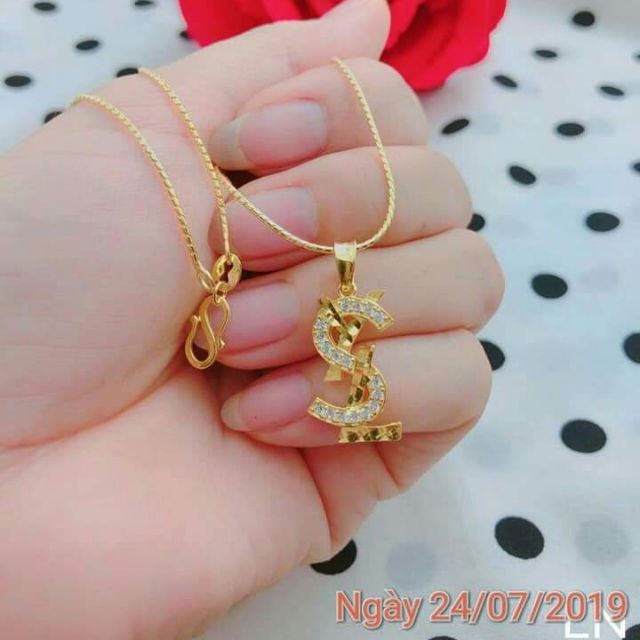 dây chuyền bạc mạ vàng