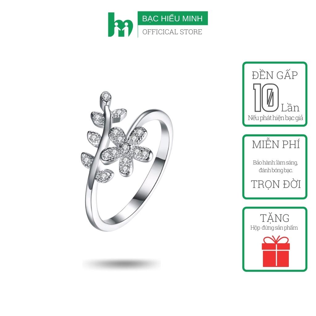 Nhẫn Nữ Bạc Hiểu Minh NU378 Lá Xinh Bảo Hành Vĩnh Viễn