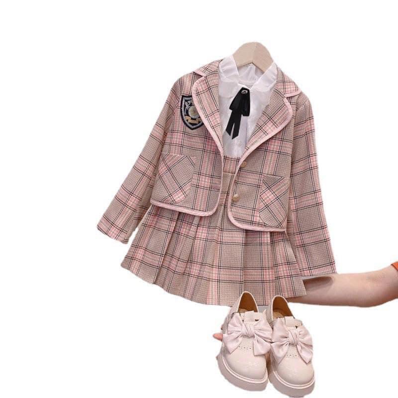 vest dạ hồng bé gái
