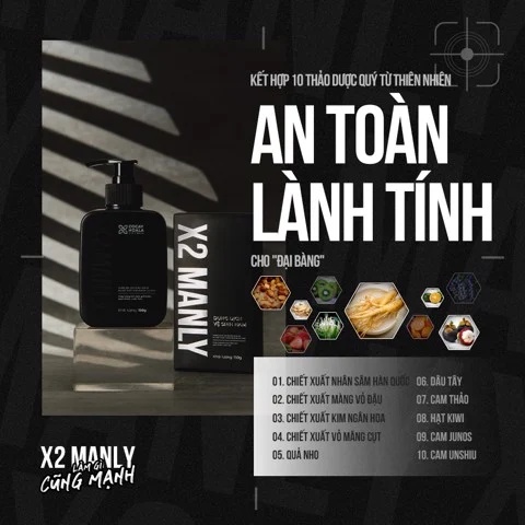 Dung Dịch Vệ Sinh Nam X2 Manly - Gel Vệ Sinh Nam X2 Manly 150ml  - Làm Sạch Khử Mùi Vùng Kín Nam