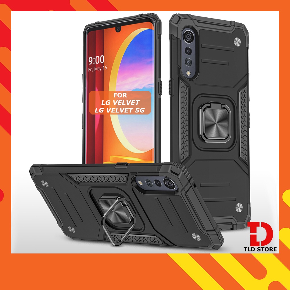 Ốp lưng LG Velvet 5G UW Chống sốc Kemeng kèm nhẫn iring làm giá đỡ