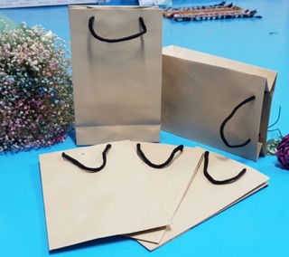 Combo 10 Túi giấy kraft trơn KT07 (KT: 18 x 14,5 x 6 cm)