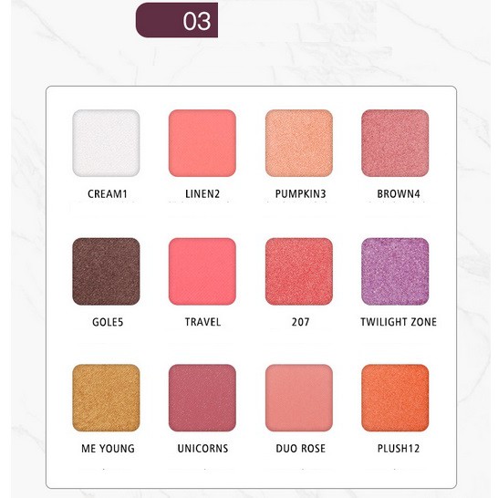 Bảng Phấn Mắt 12 Màu Color Geo Lameila Eye Shado Vân Đá Trắng Sang Chảnh Nhẹ Nhàng G5017-GL79-A08T2 | BigBuy360 - bigbuy360.vn