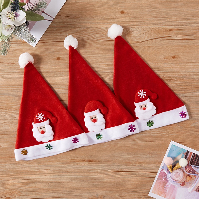 Mũ cho trẻ em Cap Cô gái Giáng sinh Quà tặng cậu bé Santa Claus Hats Snowman Deer Caps Cute Thời trang năm mới AKKU