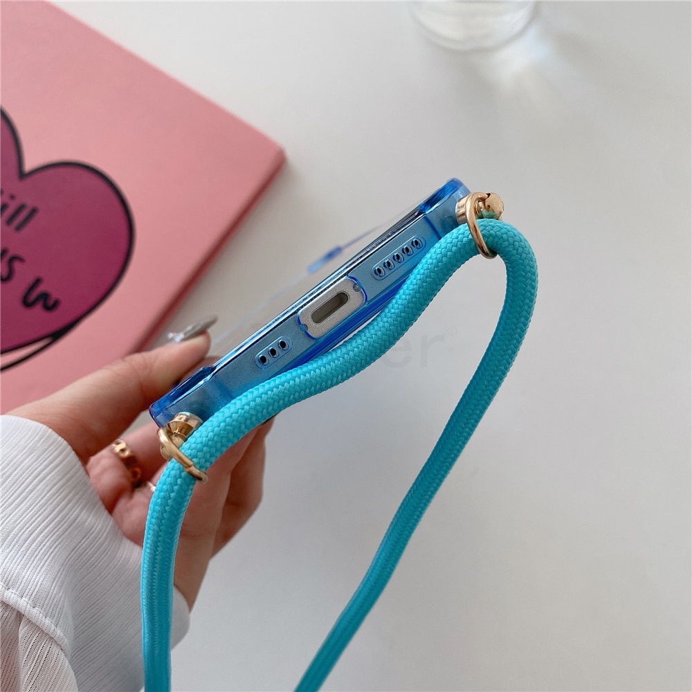 Ốp điện thoại chống sốc có dây đeo cổ cho  for iPhone 14 pro max 13 12 11 Pro Max Mini 8 7 Plus X XR XS Max