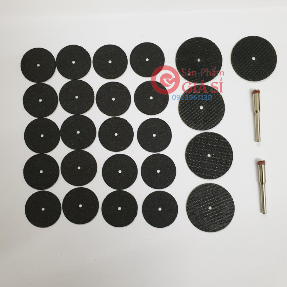 đá cắt mini dùng cắt kim loại và phi kim(20 đĩa cắt đá + 5 đĩa cắt gai + 2 trục gắn) ❤️freeship❤️