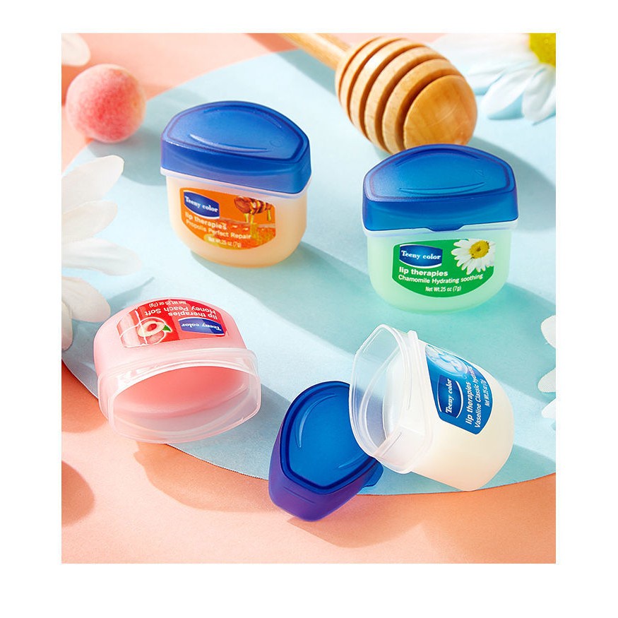 Set 4 hũ sơn dưỡng môi Vaseline cấp ẩm chống nứt nẻ môi