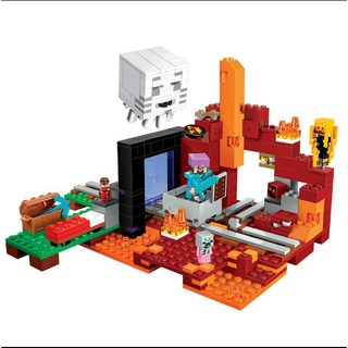 Đồ chơi xếp hình địa ngục rực lửa minecraft