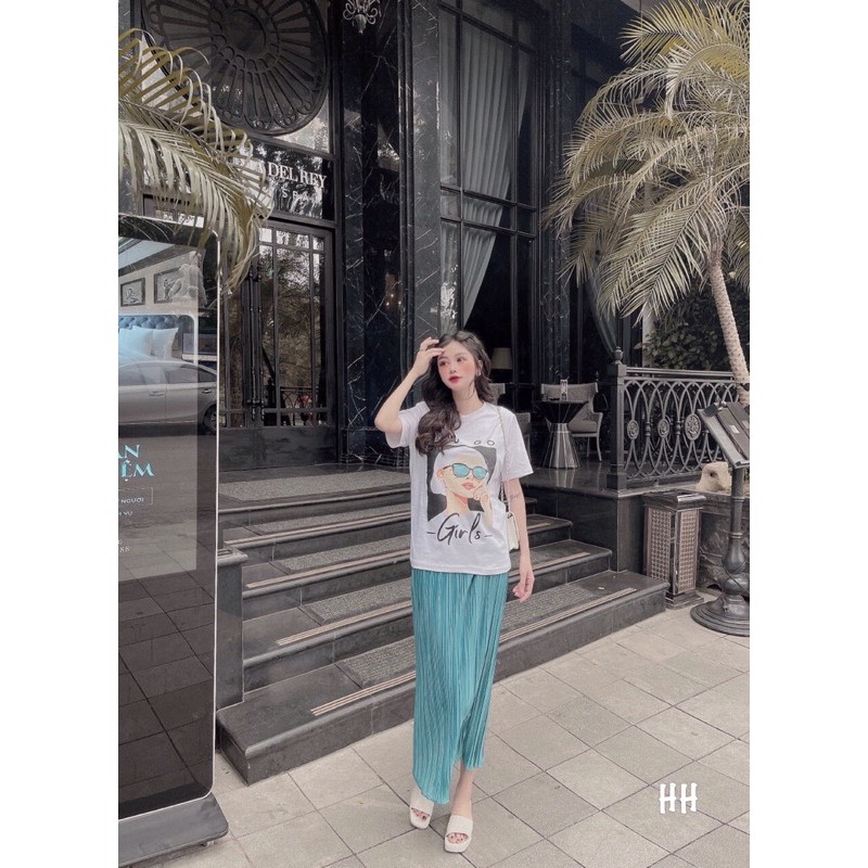 Set áo phông pull + chân váy dậy li 5M | BigBuy360 - bigbuy360.vn