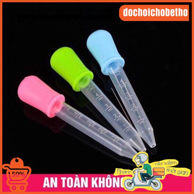 Ống hút sữa, bón thuốc cho bé đầu bóp silicon mềm loại 5ml