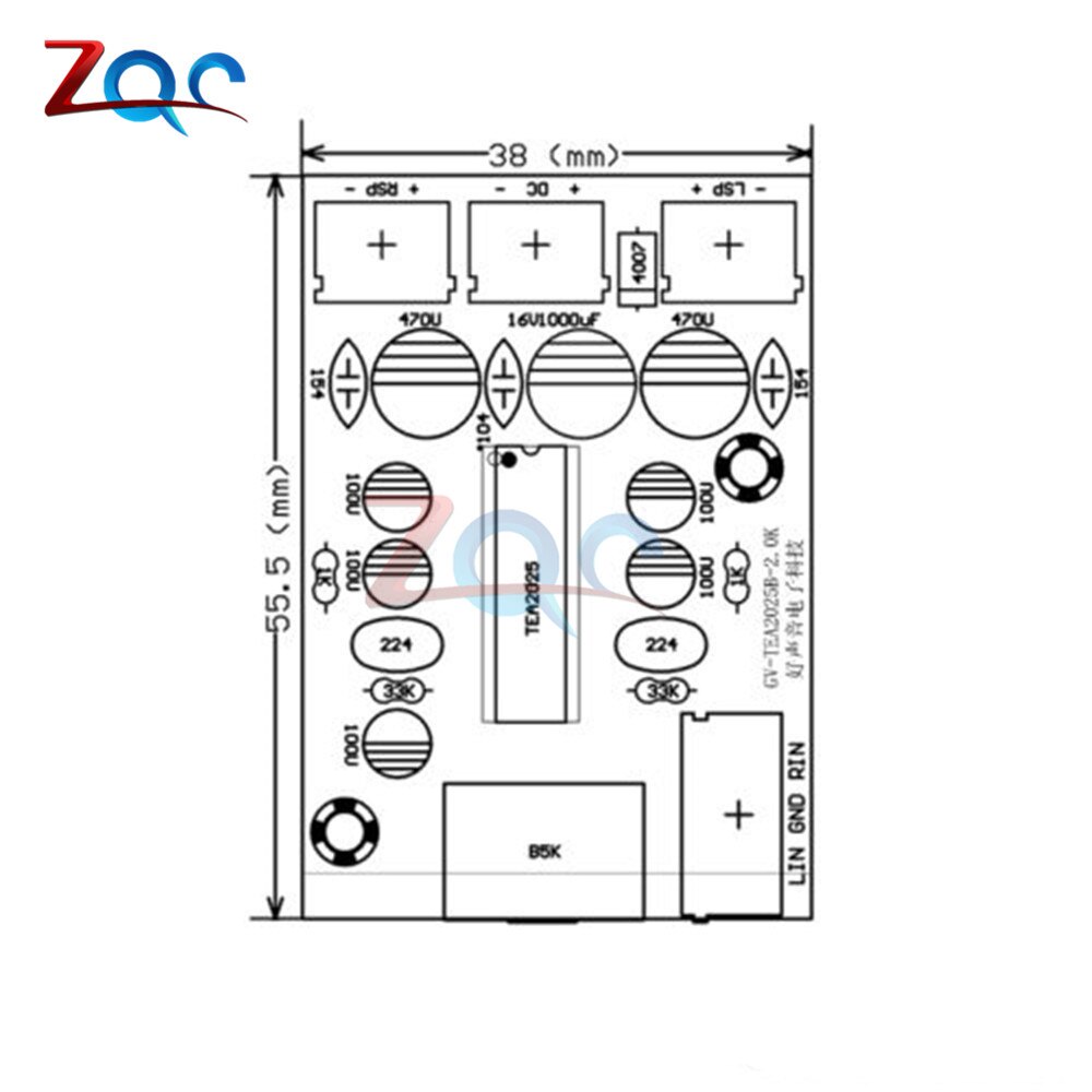 Bảng Mạch Khuếch Đại Âm Thanh Mini Tea2025B 2.0 Kênh Kép Cho Loa 3w + 3w 5v 9v 12v