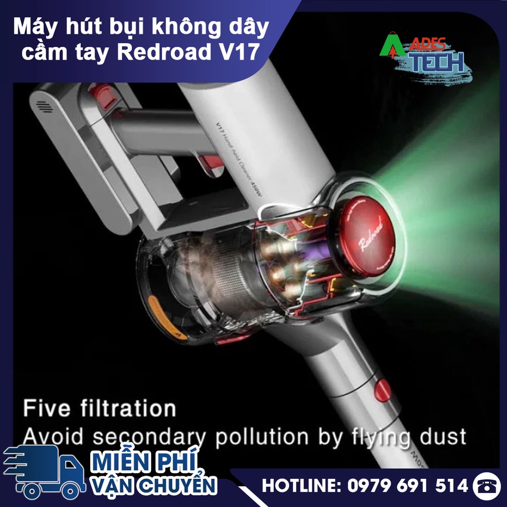 Máy Hút Bụi Cầm Tay Redroad V17 / Redroad V17 Lite | Máy Hút Bụi Không Dây Xiaomi-Bảo Hành 24 Tháng