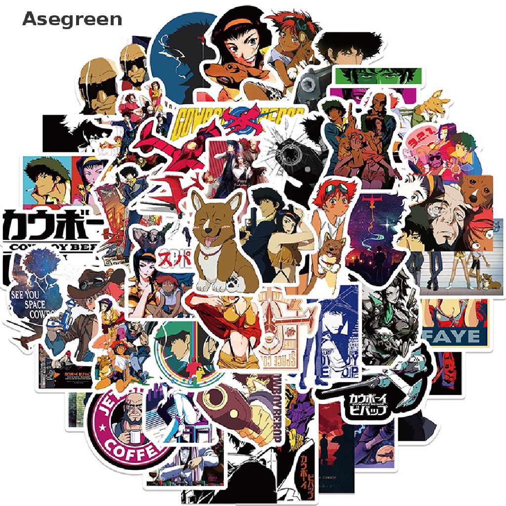 Bộ 50 Miếng Dán PVC Họa Tiết Hoạt Hình Graffiti Trang Trí Vali / Laptop / Xe Hơi