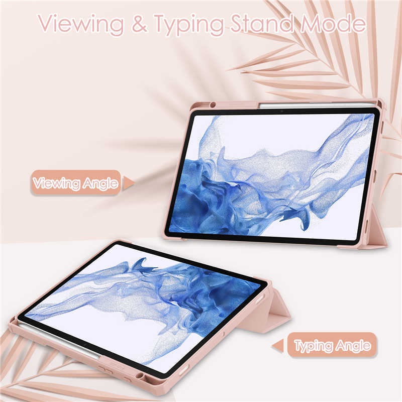 Ốp Máy Tính Bảng Bằng Acrylic + PC Nắp Lật Thông Minh Cho Samsung Galaxy Tab S7 FE S8 + 12.4 "New SM-T870 T730 X800 S6 Lite 10.4 S7 S8 11"
