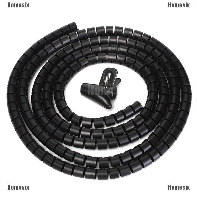 [YHOMX] 1M 8mm Wire Spiral Wrap Sleeving Band Tube Cable Protector Line Management TYU
