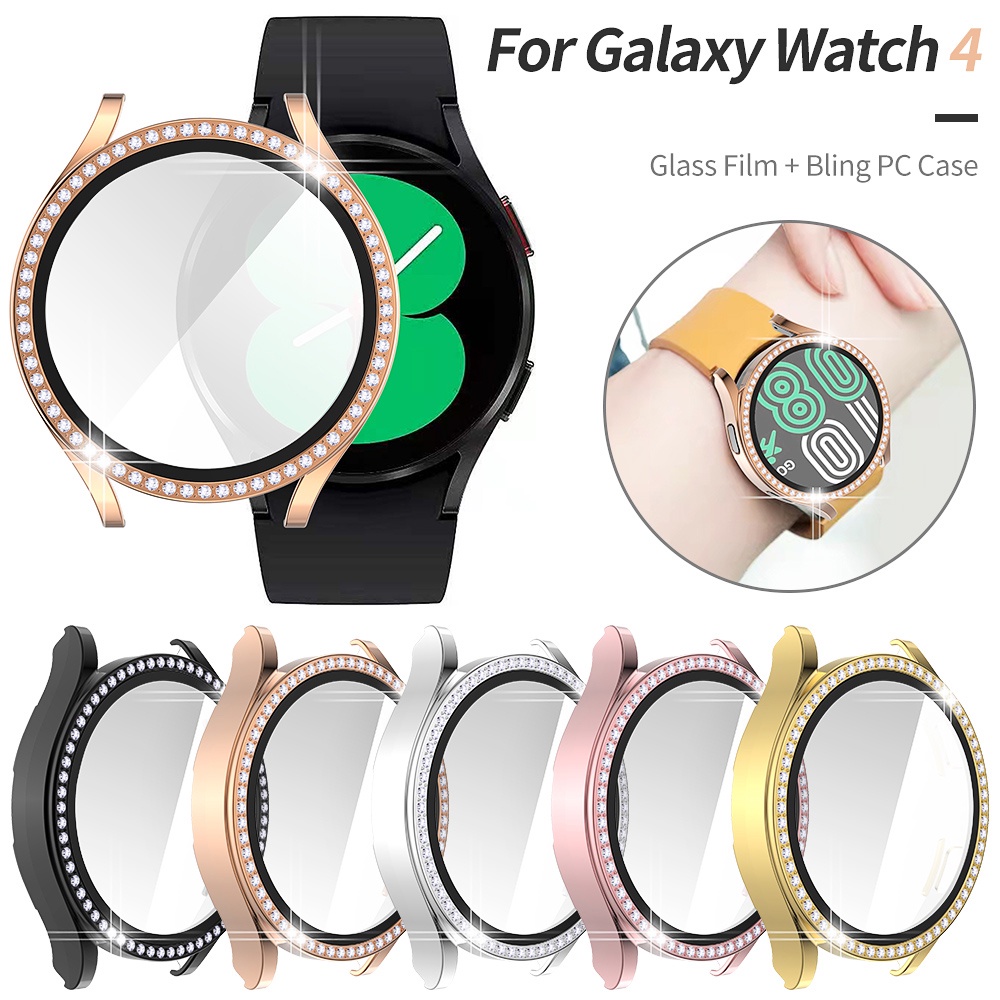 Ốp Bảo Vệ Mặt Đồng Hồ Thông Minh Samsung Galaxy Watch 4 40/44mm Kèm Kính Cường Lực