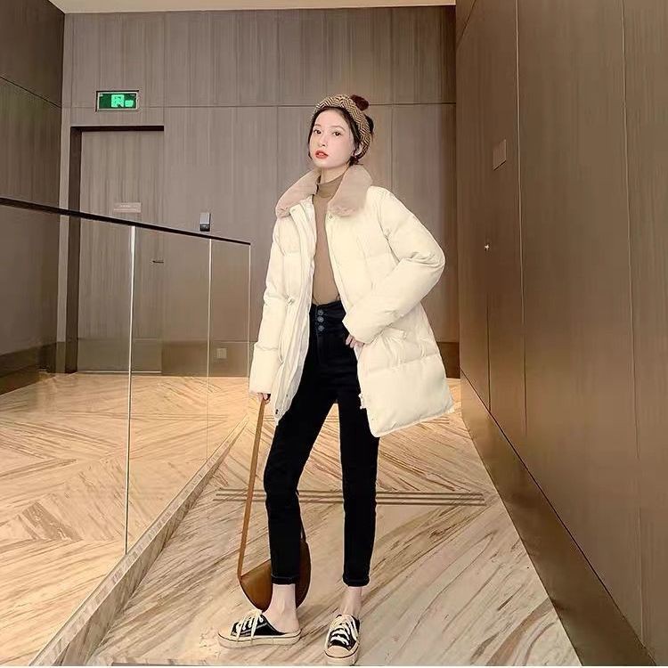 Áo Khoác Phao Rút Eo Cổ Lông | BigBuy360 - bigbuy360.vn