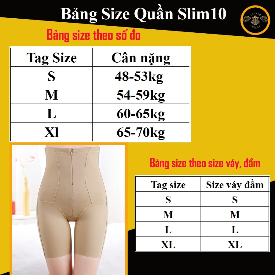 Quần gen bụng khóa kéo định hình giảm mỡ cạp cao Slim 10, thanh định hình siết eo chống cuộn,chống xệ, mặc váy không lộ | BigBuy360 - bigbuy360.vn