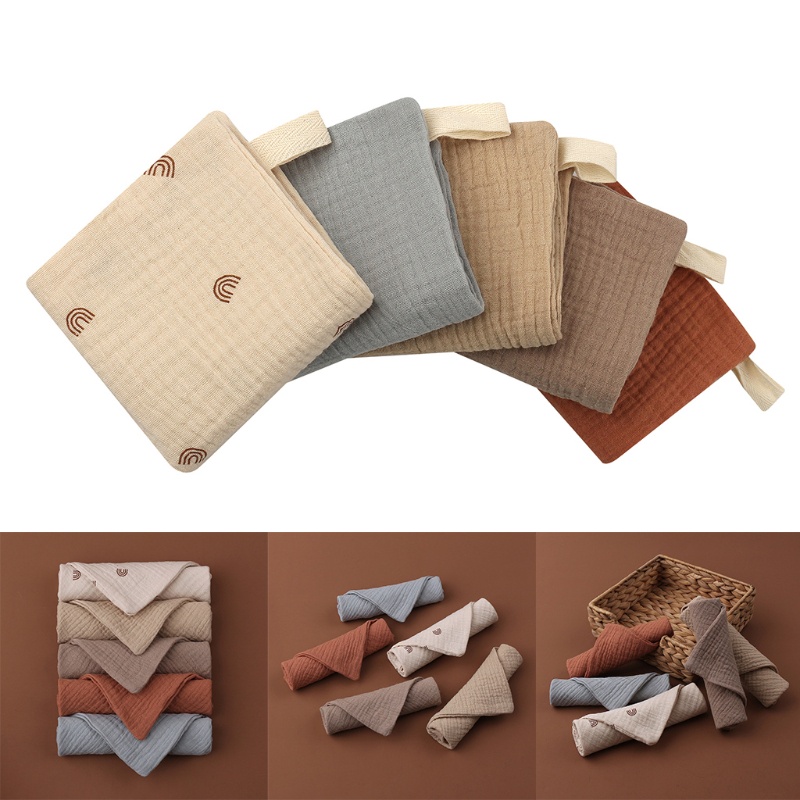 Set 5 khăn vải cotton mềm mại thấm hút tốt cho bé