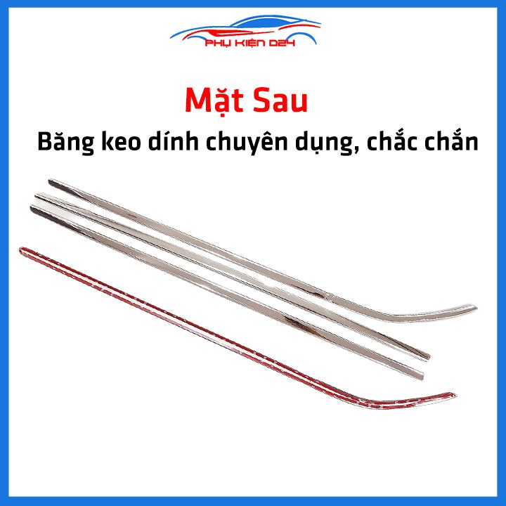 Bộ nẹp viền chân kính inox Attrage 2015-2016-2017-2018-2019-2020-2021-2022-2023