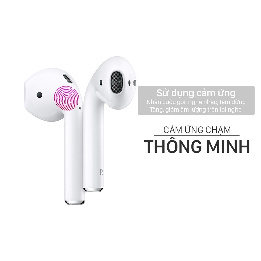 Tai nghe Bluetooth airpod 2 cảm biến nhanh nhạy định vị đổi tên chất lượng âm thanh trầm nghe cực phê