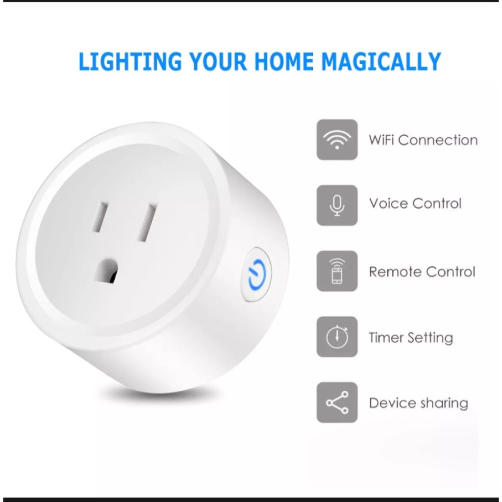 Hight Quaity (Thống kê điện năng) Ổ cắm wifi 10A US Smart Life Hẹn giờ thông minh