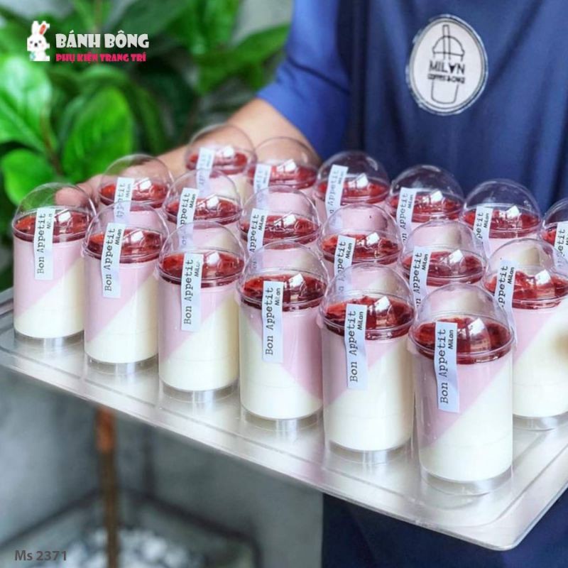 [Set 10 Cốc] Mousse Tròn 6080 CÓ NẮP/ Hộp đựng bánh Mousse Tiramisu