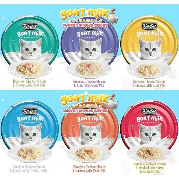 [SIÊU CAO CẤP] KIT CAT GOAT MILK - KITCAT PATE SỮA DÊ CÁ NGỪ VÀ GÀ CHO MÈO LON 70g