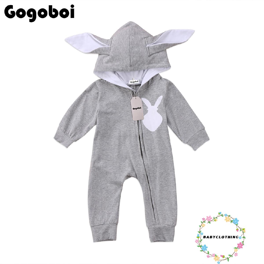 Jumpsuit tay dài có in hình thỏ dễ thương cho bé