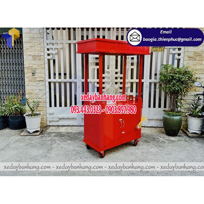 Thiết kế tủ gỗ pallet bán xiên que theo yêu cầu tại Sài Gòn - xedaybanhang.com - ĐT: 0903897980