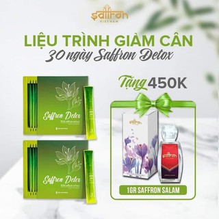 [HSD: 3/2022] Thạch Giảm Cân Saffron Detox Thải Độc Đốt Mỡ An Toàn Sức Khỏe Từ Trà Saffron 80 Rau Củ Brazil -Hộp 15 Gói