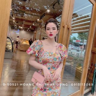 Váy hoa nhí trễ vai