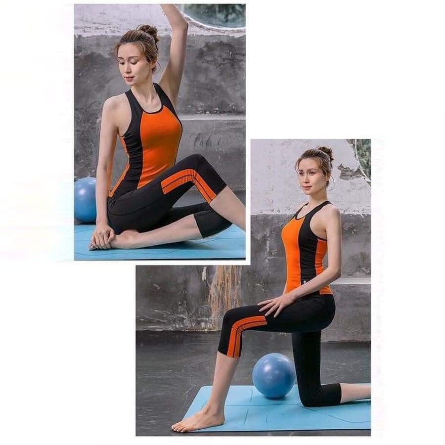 Đồ tập gym nữ, quần áo tập gym yoga aerobic nữ dáng đẹp BGM32 chất vải co giãn tặng kèm mút ngực( bộ lửng đan chéo)