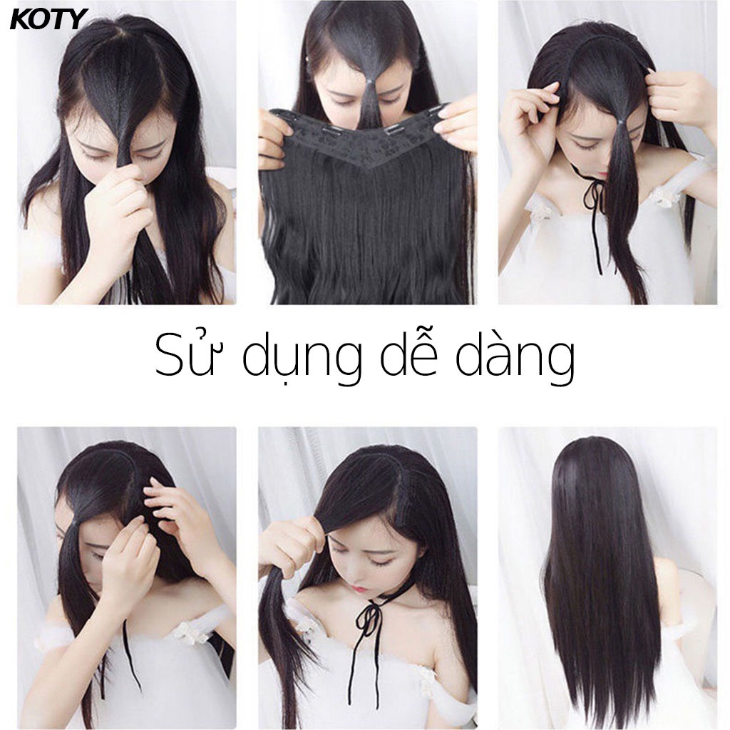 Tóc giả chữ u dài shop Koty, tóc giả kẹp nửa đầu cao cấp cho nữ TG10