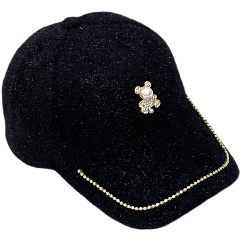 Mũ bóng chày đính đá phong cách phương Tây sang trọng thời trang thu đông cho nữ