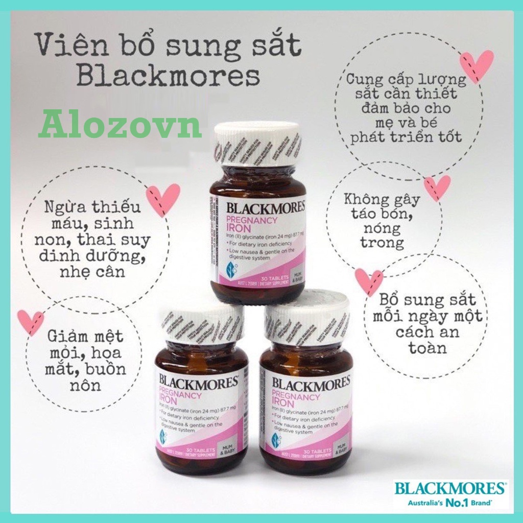 Viên Sắt Cho Bà Bầu Blackmores Pregnancy Iron, 30 viên