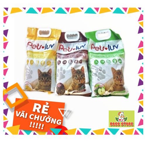 Cát vệ sinh cho mèo Pet Luv 8L-Chất lượng cao, khử mùi tốt, mùi thơm dễ chịu